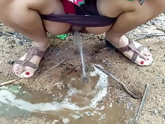 Desi Indian Bhabhi Open-air Ordinary forth Peeing Flick Compilation
